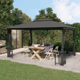 Pavillon mit Seitenwänden und Doppeldach Anthrazit 3x4 m von vidaXL, Zelte und Pavillons - Ref: Foro24-318544, Preis: 390,65 ...