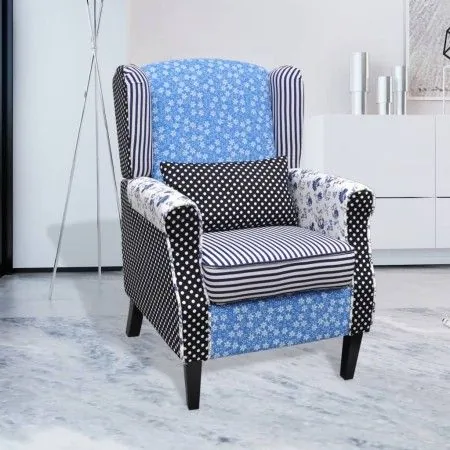Armchair with patchwork design fabric design by vidaXL, Armchairs - Ref: Foro24-240882, Price: 223,80 €, Discount: %