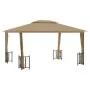Gazebo with side walls and double roofs taupe gray 3x4 m by vidaXL, Tents and gazebos - Ref: Foro24-318545, Price: 434,32 €, ...