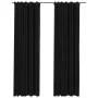 Blackout curtains with hooks linen look 2 pcs anthracite 140x225cm by vidaXL, Curtains and curtains - Ref: Foro24-321165, Pri...