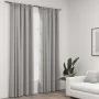 Blackout curtains with hooks linen look 2 pcs gray 140x225 cm by vidaXL, Curtains and curtains - Ref: Foro24-321173, Price: 4...