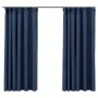Verdunkelungsvorhänge mit Haken Leinenoptik 2 Stück blau 140x175 cm von vidaXL, Vorhänge und Gardinen - Ref: Foro24-321180, P...
