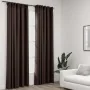 Blackout curtains hooks linen look 2 pcs gray taupe 140x225cm by vidaXL, Curtains and curtains - Ref: Foro24-321205, Price: 5...