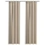 Blackout curtains with hooks linen look 2 pieces beige 140x245cm by vidaXL, Curtains and curtains - Ref: Foro24-321214, Price...