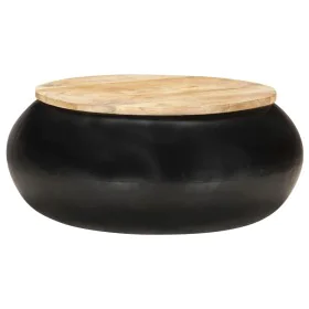 Black solid mango wood coffee table 68x68x30 cm by vidaXL, Coffee table - Ref: Foro24-323533, Price: 173,85 €, Discount: %