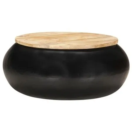 Schwarzer Couchtisch aus massivem Mangoholz, 68 x 68 x 30 cm von vidaXL, Couchtisch - Ref: Foro24-323533, Preis: 173,85 €, Ra...