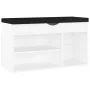 Schuhbank mit weißem Holzwerkstoffkissen 80x30x47 cm von vidaXL, Schuhregale und Schuhorganisatoren - Ref: Foro24-326759, Pre...