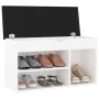 Schuhbank mit weißem Holzwerkstoffkissen 80x30x47 cm von vidaXL, Schuhregale und Schuhorganisatoren - Ref: Foro24-326759, Pre...
