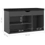 Schuhbank mit Kissen aus grauem Ingenieurholz 80x30x47 cm von vidaXL, Schuhregale und Schuhorganisatoren - Ref: Foro24-326761...
