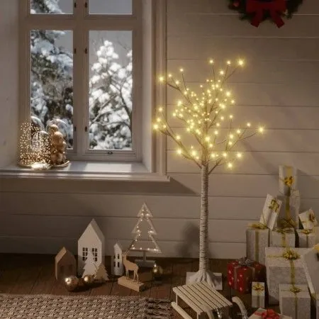 Warmweißer LED-Weihnachtsbaum aus Weide für drinnen und draußen, 1,2 m von vidaXL, Weihnachtsbäume - Ref: Foro24-328672, Prei...
