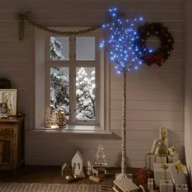 Weidenblauer LED-Weidenbaum für den Innen- und Außenbereich, 2,2 m von vidaXL, Weihnachtsbäume - Ref: Foro24-328686, Preis: 3...