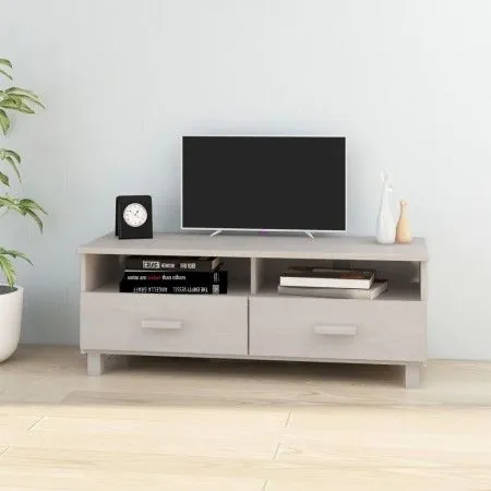 Mueble de TV HAMAR madera maciza de pino blanco 106x40x40 cm de vidaXL, Muebles TV - Ref: Foro24-340469, Precio: 92,53 €, Des...