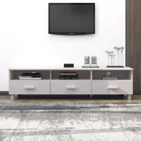 TV-Möbel HAMAR aus massivem weißem Kiefernholz 158x40x40 cm von vidaXL, TV-Möbel - Ref: Foro24-340473, Preis: 110,40 €, Rabat...