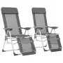 Klappbare Campingstühle mit Fußstütze 2 Stück Textilene grau von vidaXL, Gartenstühle - Ref: Foro24-360145, Preis: 175,05 €, ...