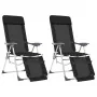 Sillas de camping plegables reposapiés 2 uds textilene negro de vidaXL, Sillas de jardín - Ref: Foro24-360146, Precio: 175,89...