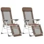 Folding camping chairs with footrest 2 pcs brown textilene by vidaXL, Garden chairs - Ref: Foro24-360148, Price: 148,19 €, Di...