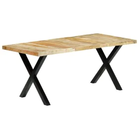 Solid mango wood dining table 180x90x76 cm by vidaXL, Kitchen and dining tables - Ref: Foro24-283780, Price: 427,06 €, Discou...