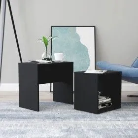 Set of black plywood coffee tables 48x30x45cm by vidaXL, Coffee table - Ref: Foro24-802886, Price: 34,27 €, Discount: %