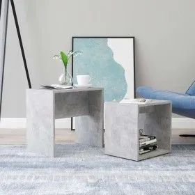 Satz Couchtische aus betongrauem Sperrholz, 48 x 30 x 45 cm von vidaXL, Couchtisch - Ref: Foro24-802889, Preis: 39,88 €, Raba...