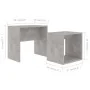 Satz Couchtische aus betongrauem Sperrholz, 48 x 30 x 45 cm von vidaXL, Couchtisch - Ref: Foro24-802889, Preis: 39,86 €, Raba...