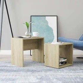 Satz Couchtische aus eichenfarbenem Sperrholz, 48 x 30 x 45 cm von vidaXL, Couchtisch - Ref: Foro24-802888, Preis: 33,88 €, R...