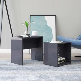 Glossy gray plywood center table set 48x30x45 cm by vidaXL, Coffee table - Ref: Foro24-802893, Price: 30,42 €, Discount: %