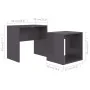 Glossy gray plywood center table set 48x30x45 cm by vidaXL, Coffee table - Ref: Foro24-802893, Price: 30,42 €, Discount: %