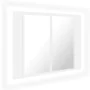 Badezimmerspiegelschrank mit LED-Licht aus weißem Acryl 60x12x45 cm von vidaXL, Badezimmerwaschtische - Ref: Foro24-804956, P...