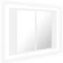 Bathroom mirror cabinet with LED light white acrylic 60x12x45 cm by vidaXL, bathroom vanities - Ref: Foro24-804956, Price: 50...