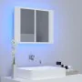 Badezimmerspiegelschrank mit LED-Licht aus weißem Acryl 60x12x45 cm von vidaXL, Badezimmerwaschtische - Ref: Foro24-804956, P...