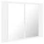 Bathroom mirror cabinet with LED light white acrylic 60x12x45 cm by vidaXL, bathroom vanities - Ref: Foro24-804956, Price: 50...
