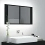 Bathroom mirror cabinet with LED light black acrylic 80x12x45 cm by vidaXL, bathroom vanities - Ref: Foro24-804965, Price: 57...