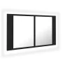 Bathroom mirror cabinet with LED light black acrylic 80x12x45 cm by vidaXL, bathroom vanities - Ref: Foro24-804965, Price: 57...