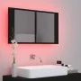 Bathroom mirror cabinet with LED light black acrylic 80x12x45 cm by vidaXL, bathroom vanities - Ref: Foro24-804965, Price: 57...