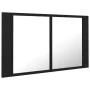 Bathroom mirror cabinet with LED light black acrylic 80x12x45 cm by vidaXL, bathroom vanities - Ref: Foro24-804965, Price: 57...