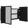 Bathroom mirror cabinet with LED light black acrylic 80x12x45 cm by vidaXL, bathroom vanities - Ref: Foro24-804965, Price: 57...