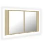 Sonoma Oak Acrylic LED Bathroom Mirror Cabinet 80x12x45 cm by vidaXL, bathroom vanities - Ref: Foro24-804967, Price: 59,92 €,...
