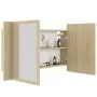 Armario espejo de baño LED acrílico roble Sonoma 80x12x45 cm de vidaXL, Tocadores de baño - Ref: Foro24-804967, Precio: 59,92...