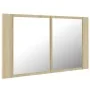 Armario espejo de baño LED acrílico roble Sonoma 80x12x45 cm de vidaXL, Tocadores de baño - Ref: Foro24-804967, Precio: 59,92...