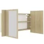 Sonoma Oak Acrylic LED Bathroom Mirror Cabinet 80x12x45 cm by vidaXL, bathroom vanities - Ref: Foro24-804967, Price: 59,92 €,...