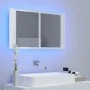 LED bathroom mirror cabinet in glossy white acrylic 80x12x45 cm by vidaXL, bathroom vanities - Ref: Foro24-804969, Price: 67,...