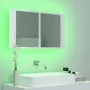 LED-Badezimmerspiegelschrank aus weißem glänzendem Acryl 80x12x45 cm von vidaXL, Badezimmerwaschtische - Ref: Foro24-804969, ...