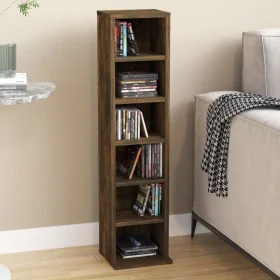Smoked oak plywood CD shelf 21x20x88 cm by vidaXL, CD and DVD storage - Ref: Foro24-815072, Price: 30,46 €, Discount: %