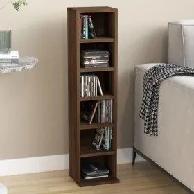 CD-Regal aus braunem Eichensperrholz, 21 x 20 x 88 cm von vidaXL, CD- und DVD-Speicher - Ref: Foro24-815074, Preis: 33,64 €, ...