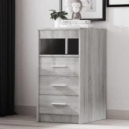 Sonoma graue Sperrholz Kommode 40x50x76 cm von vidaXL, Schließfächer und Lagerschränke - Ref: Foro24-815094, Preis: 75,59 €, ...