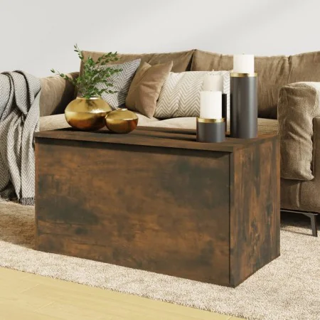 Smoked oak plywood storage trunk 84x42x46 cm by vidaXL, Toy chests - Ref: Foro24-815192, Price: 60,94 €, Discount: %