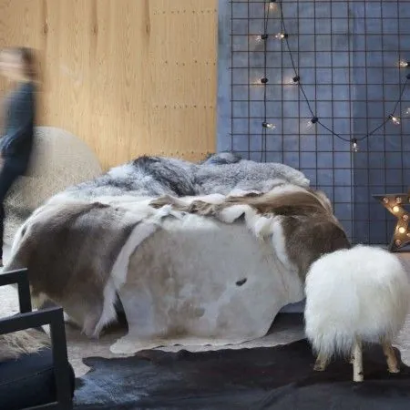 Brauner und weißer Teppich aus echtem Rindsleder, 150 x 170 cm von vidaXL, Teppiche - Ref: Foro24-284344, Preis: 277,66 €, Ra...