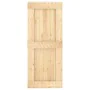 Schiebetür mit Beschlägen aus massivem Kiefernholz, 85 x 210 cm von vidaXL, Türen - Ref: Foro24-3203167, Preis: 198,97 €, Rab...