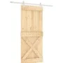 Puerta corredera con herrajes madera maciza de pino 90x210 cm de vidaXL, Puertas - Ref: Foro24-3203172, Precio: 206,56 €, Des...