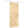 Schiebetür mit Beschlägen aus massivem Kiefernholz, 85 x 210 cm von vidaXL, Türen - Ref: Foro24-3203171, Preis: 199,57 €, Rab...